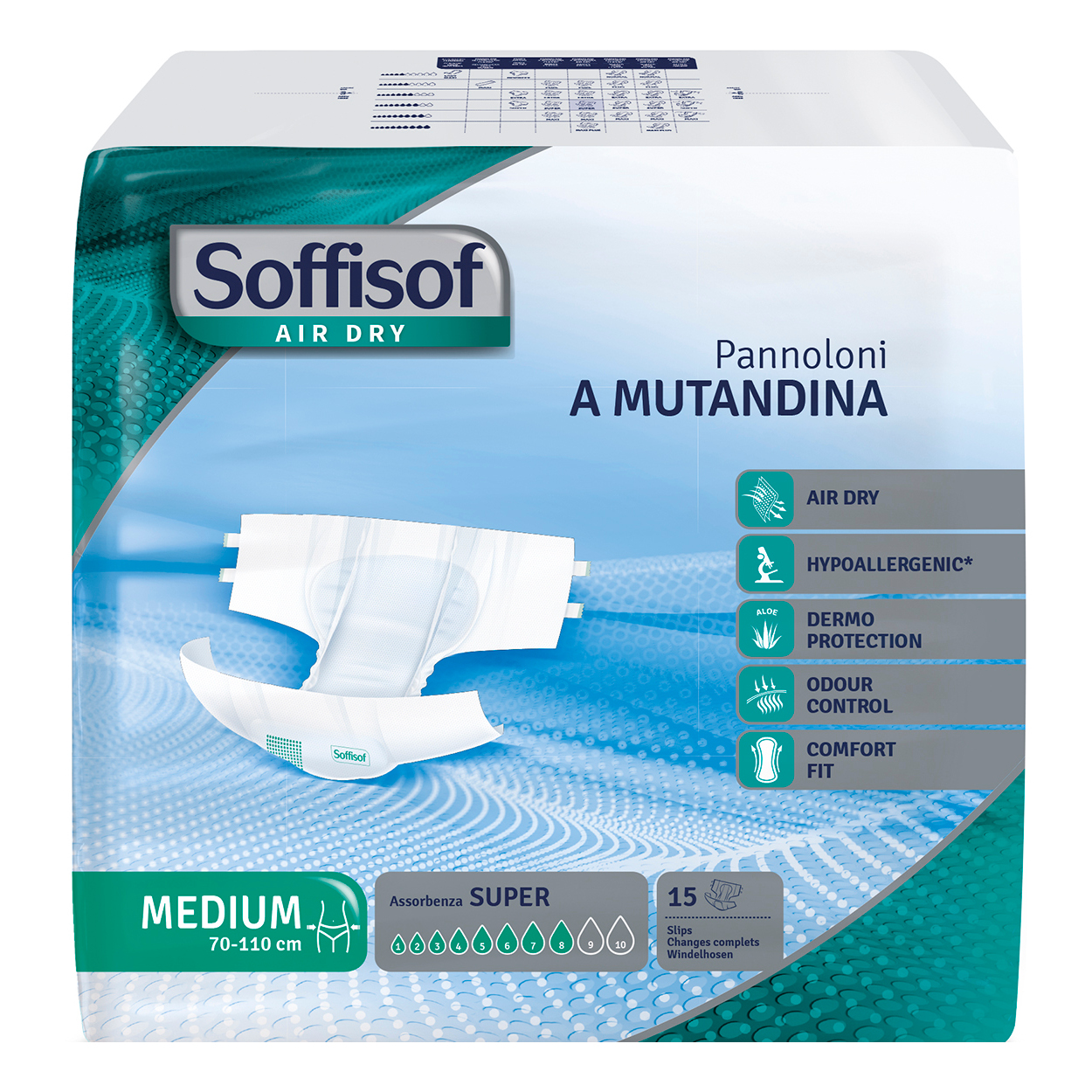 Soffisof air dry pannolino mutandina super m 15 pezzi