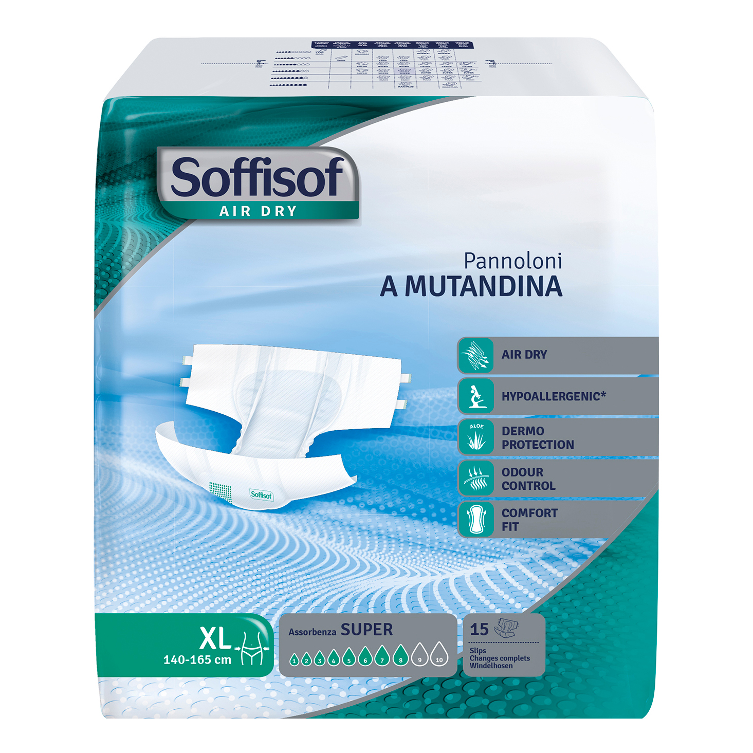 Soffisof air dry pannolino mutandina super xl 15 pezzi