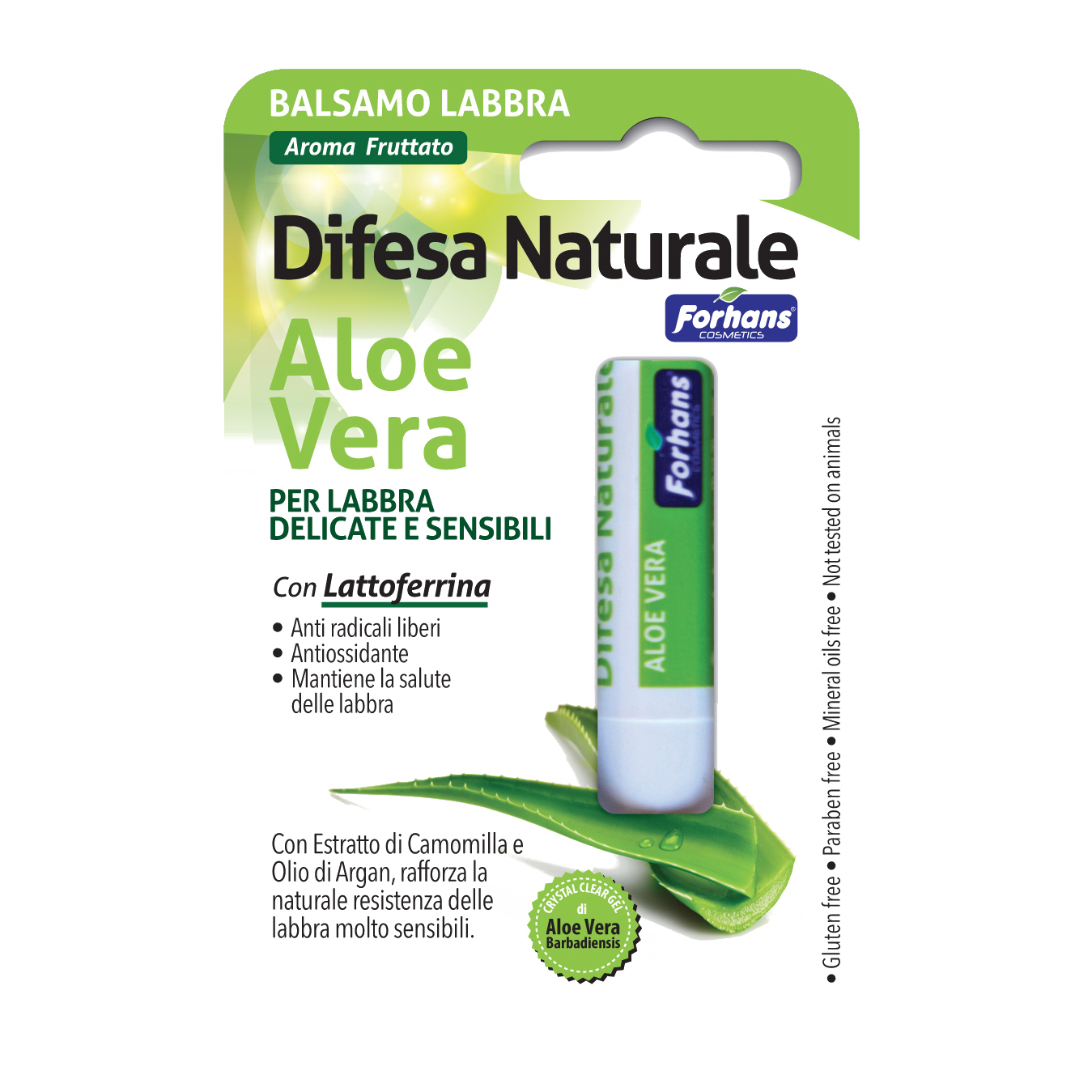 Forhans Balsamo Labbra Difesa Naturale Aloe Vera