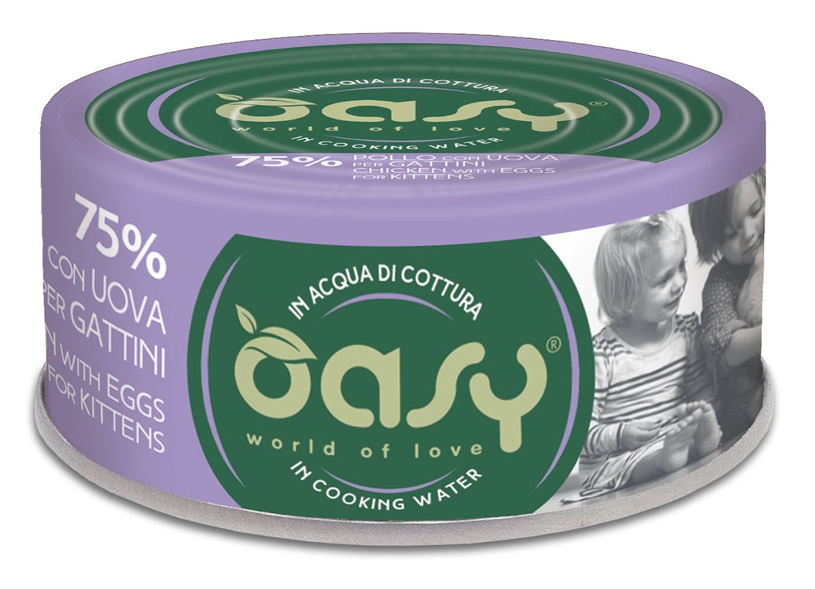 Oasy Gatto More Love In Lattina Kitten Pollo & Uova 70 Gr