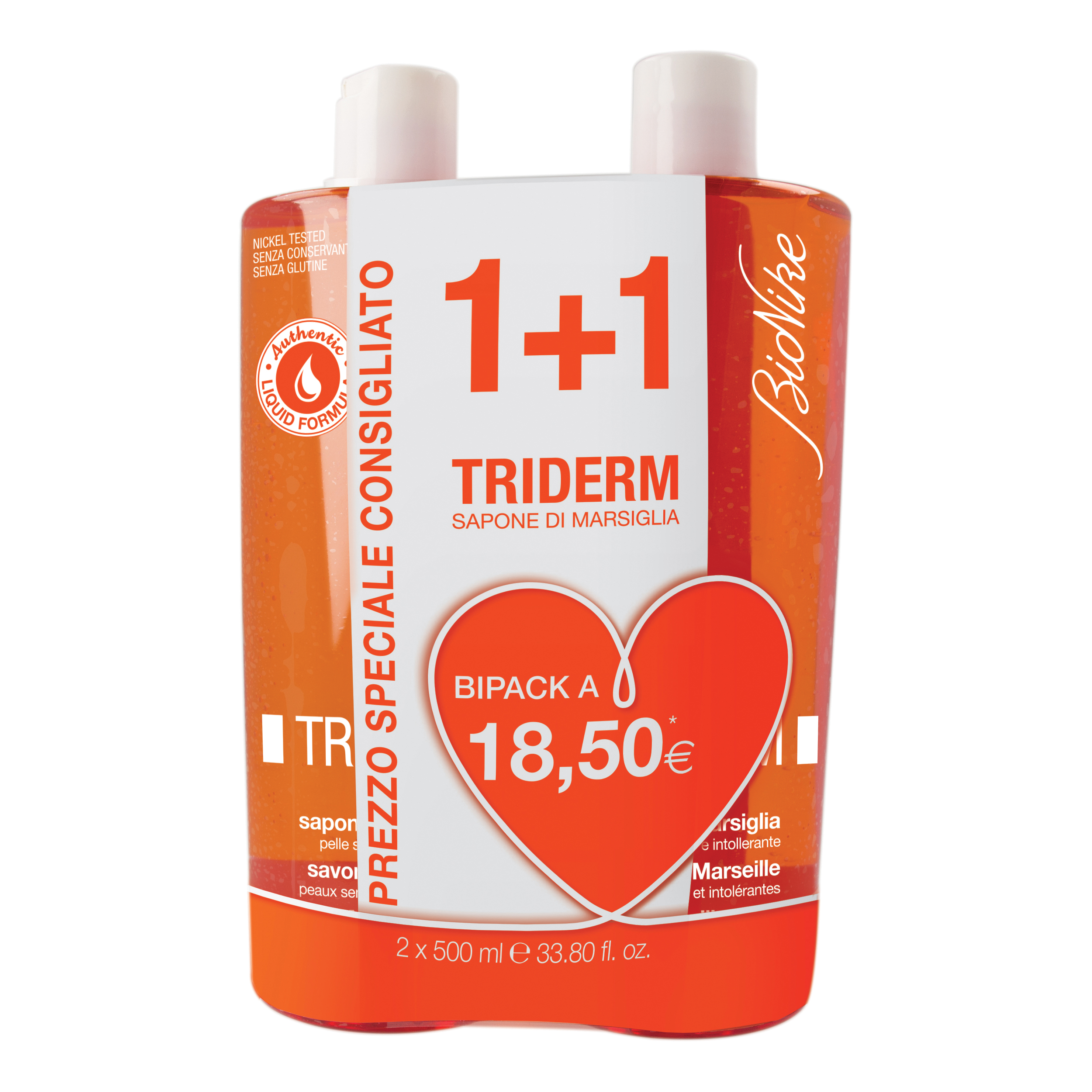 Triderm sapone di marsiglia bipack 2 flaconi da 500 ml