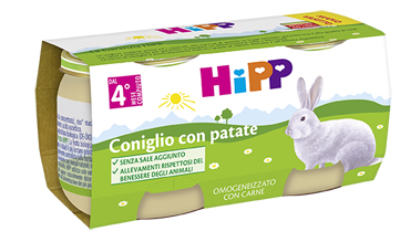 Omo hipp bio coniglio+pat2x80g