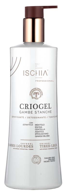 Ischia Eau Thermale [500 ml.] Criogel Gambe Stanche - Gel ad azione Defaticante, Detossinante e Tonificante - Effetto Freddo - Nickel Tested