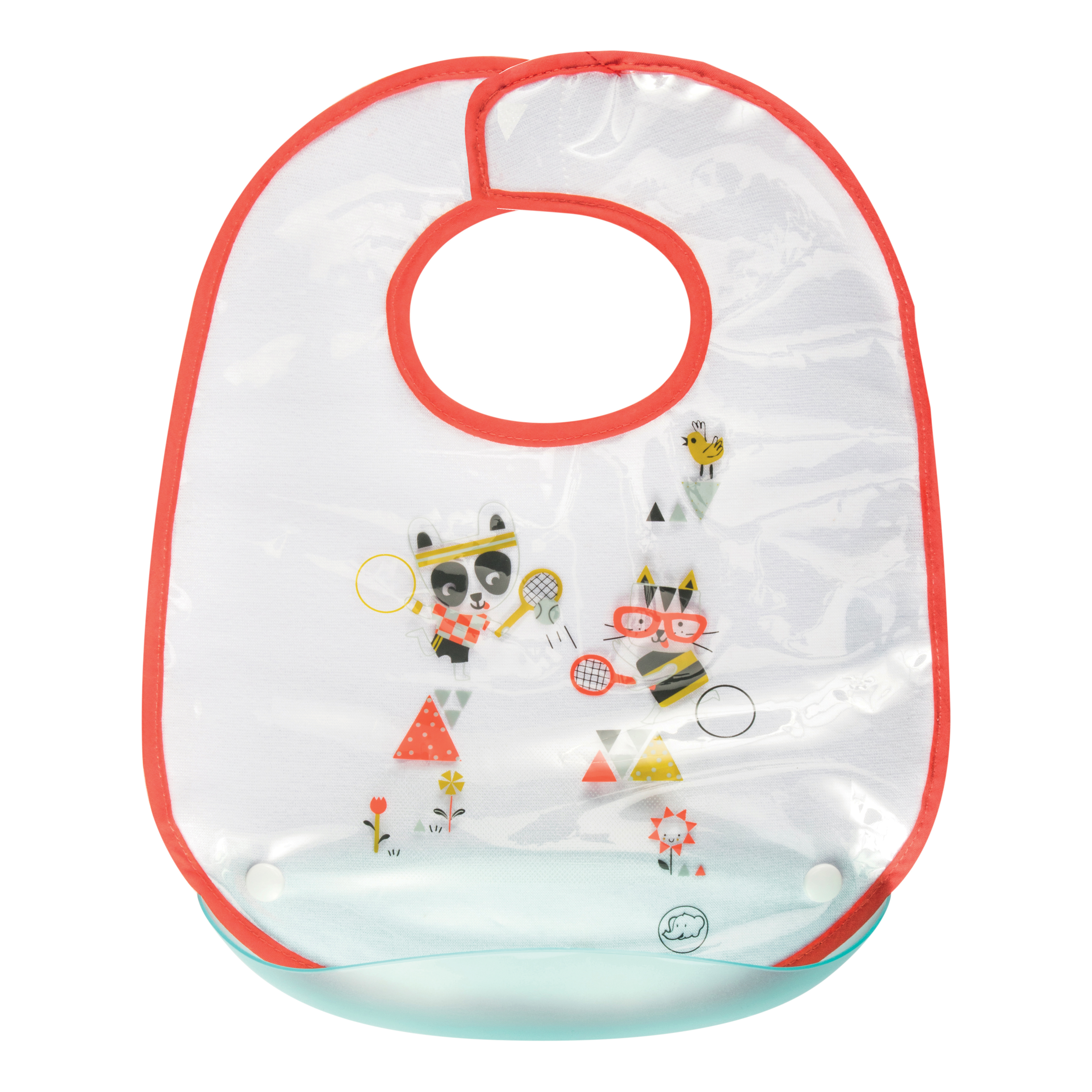 Bebe confort bavaglia in tessuto con tasca raccogli briciole in plastica
