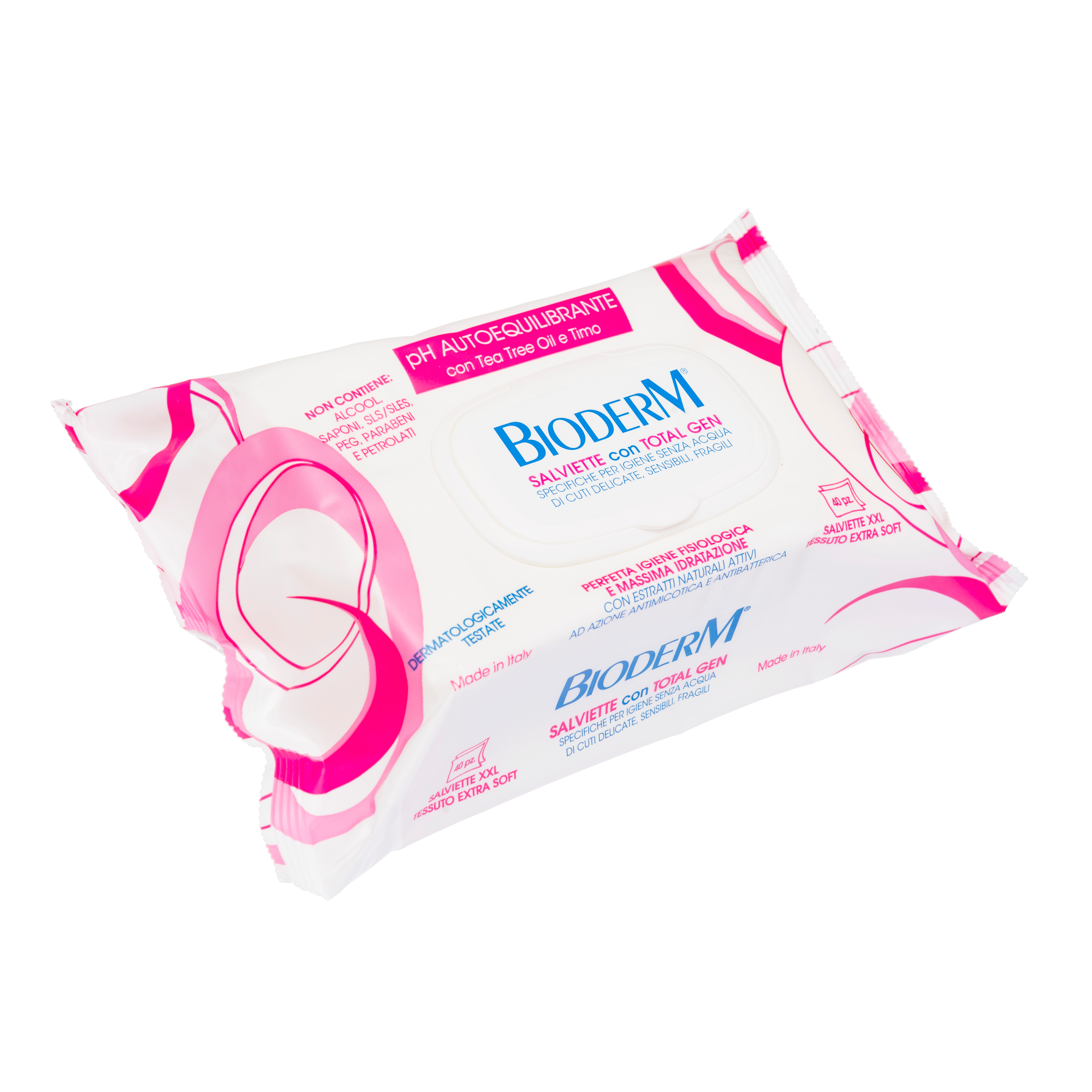 Bioderm salviette total gen ph autoequilibrante 40 pezzi