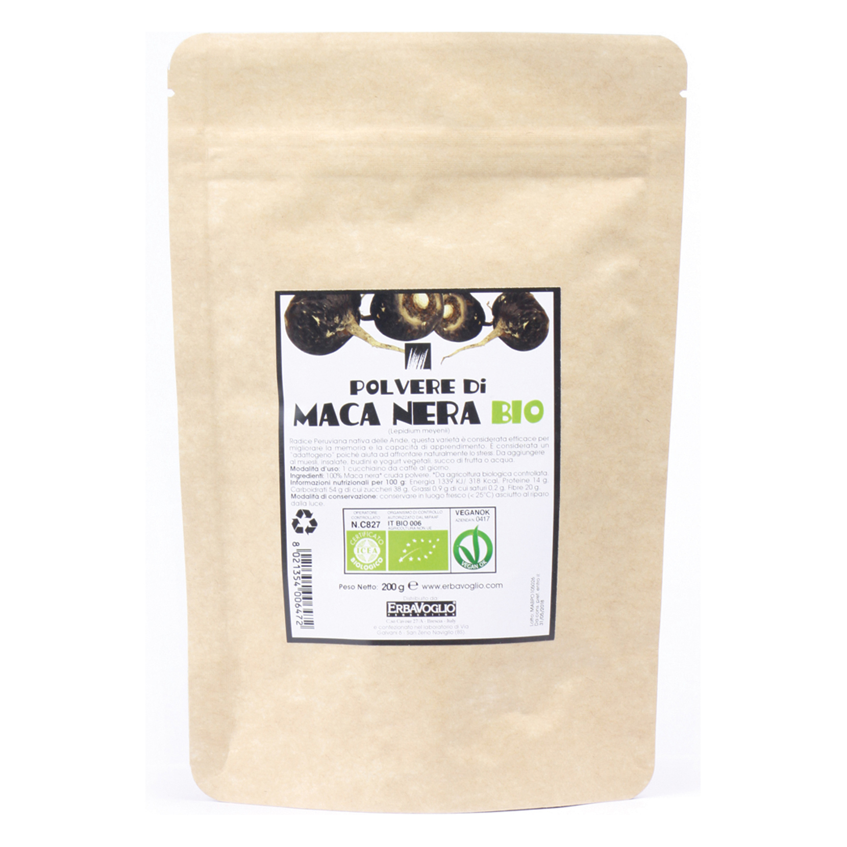 Maca nera polvere bio 200 g