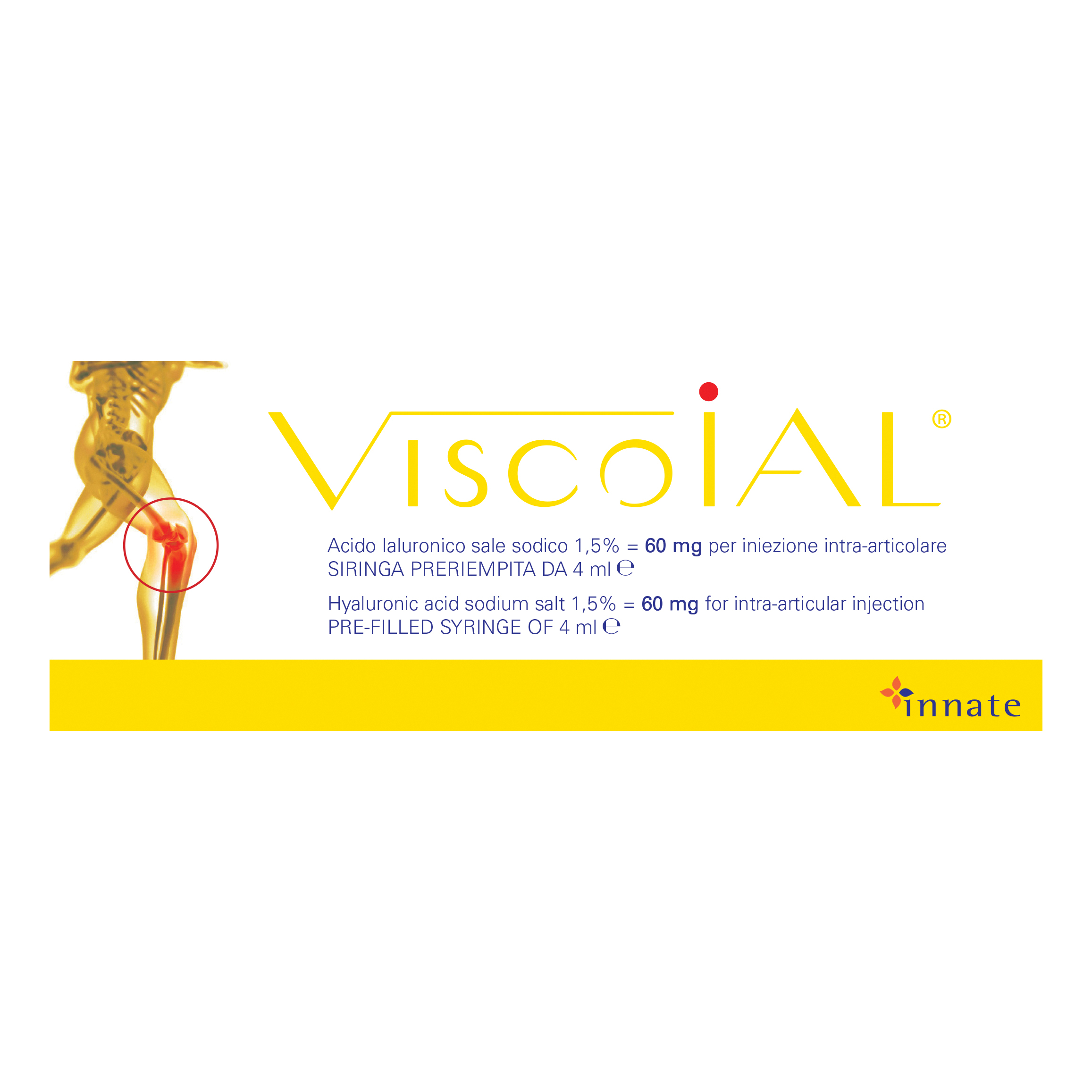 Siringa intra-articolare viscoial 60 acido ialuronico sale sodico 4 ml