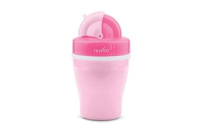 Nuvita tazza con cannuccia e doppio isolamento termico rosa 18 m+ 200 ml