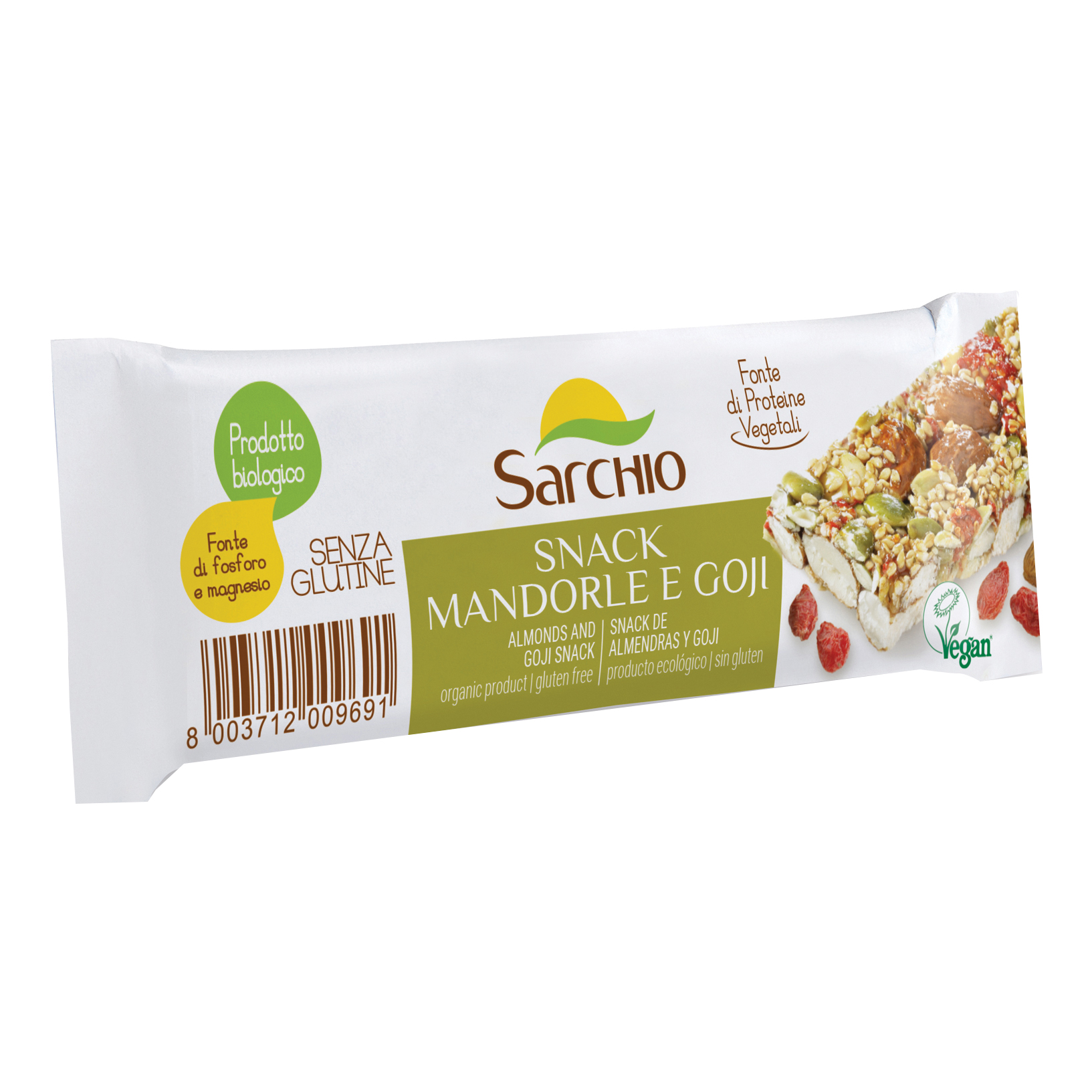 Monoporzione mandorle goji 20 g