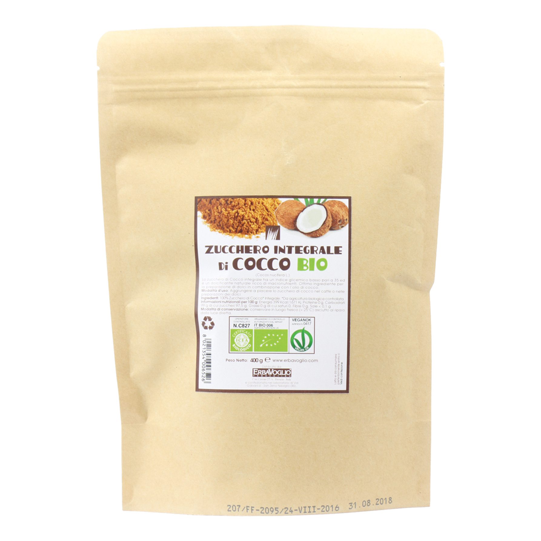 Zucchero di cocco bio 400 g