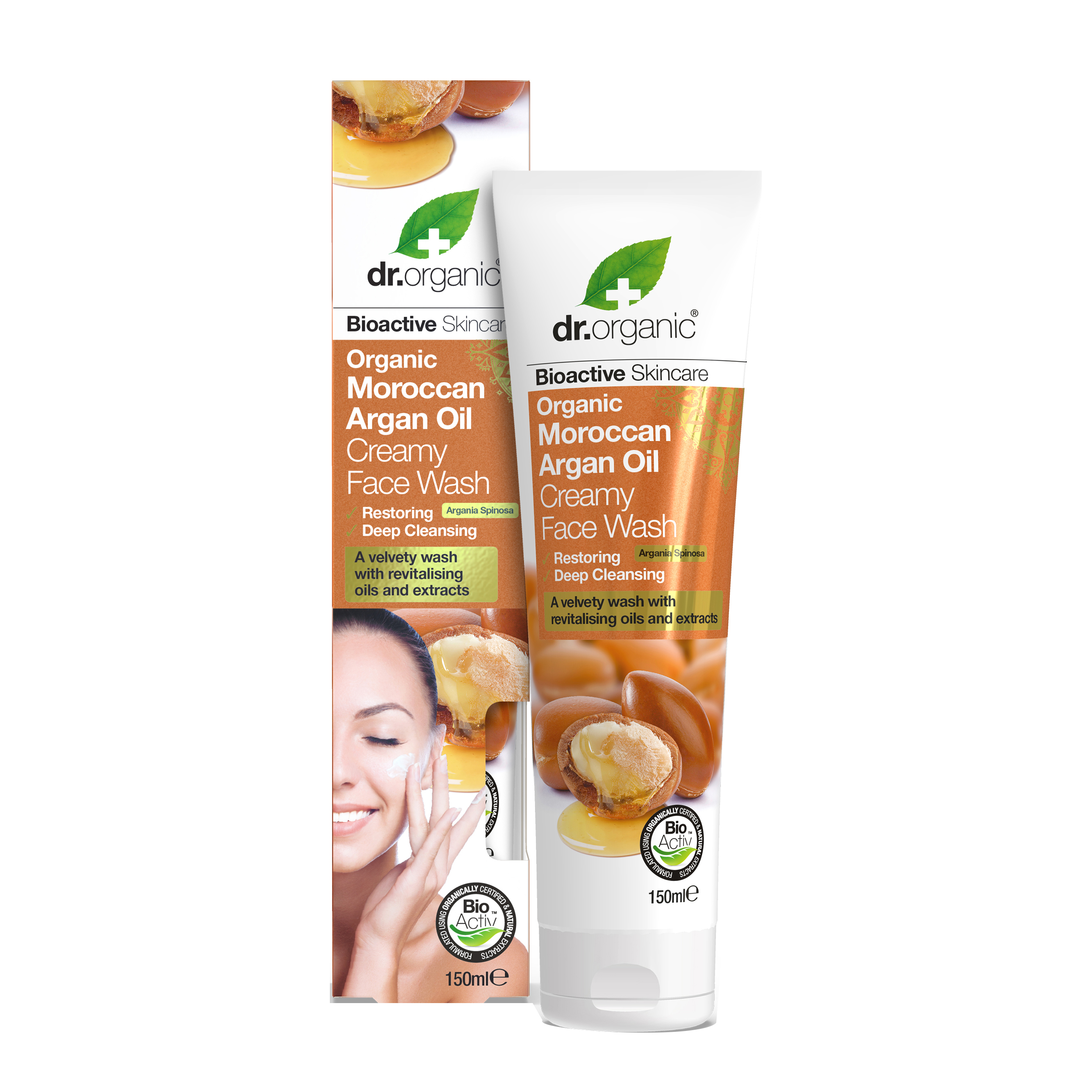 Dr organic argan face wash detergente viso 150 ml