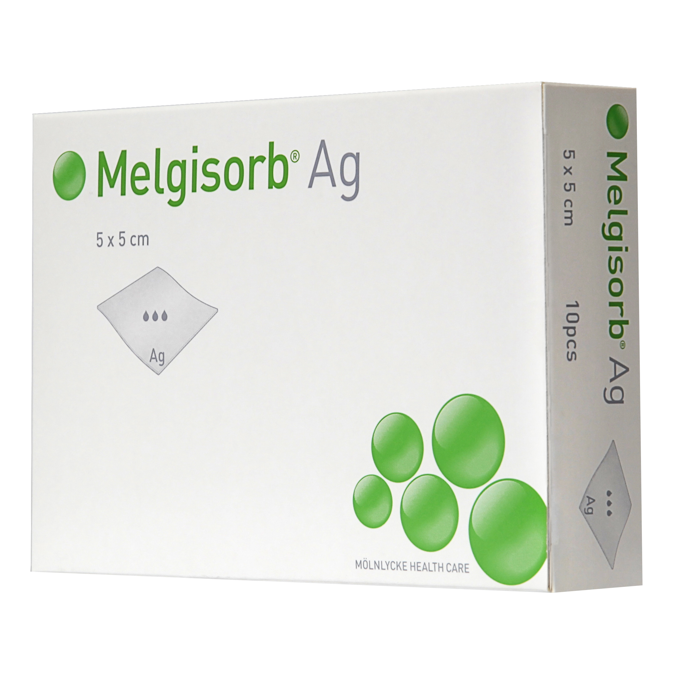Melgisorb ag medicazione con carbossilmetilcellulosa e ioni d'argento 10 x 10 cm 10 pezzi