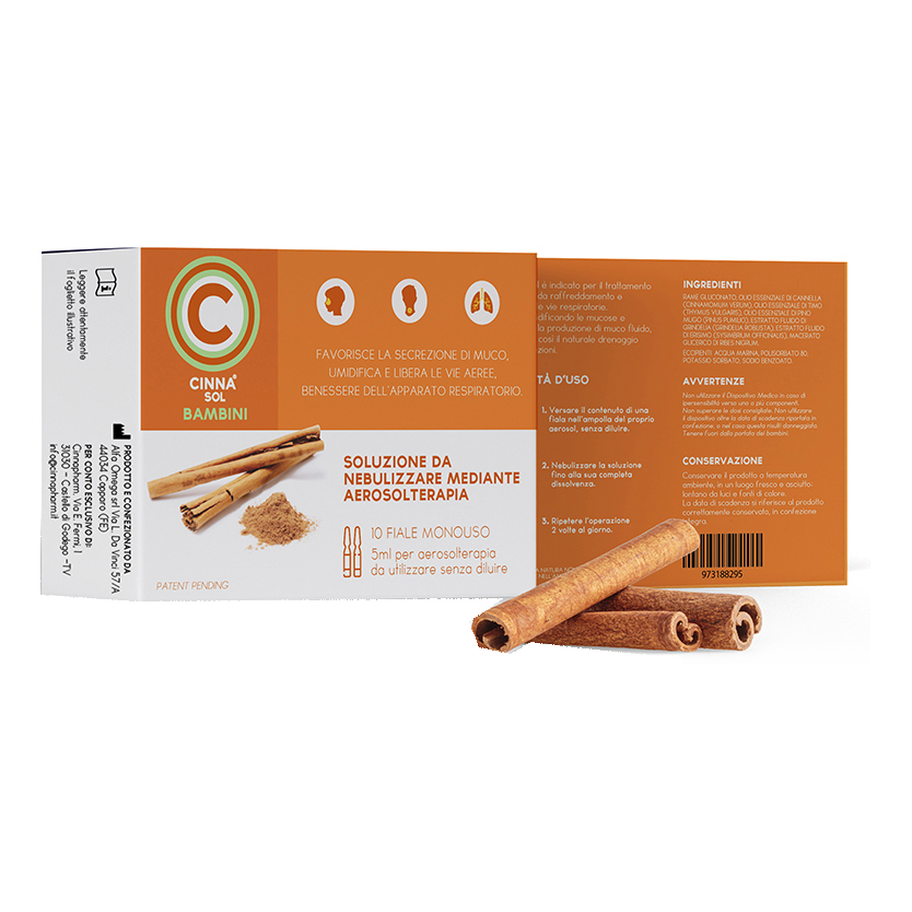 Alga Omega Cinna sol Soluzione da nebulizzare per bambini 10 fiale x 5 ml