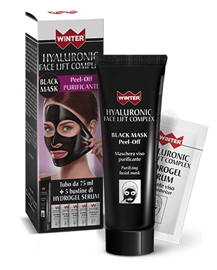 Winter hyaluronic face lift black mask 75 ml + 5 bustine da 3 ml
