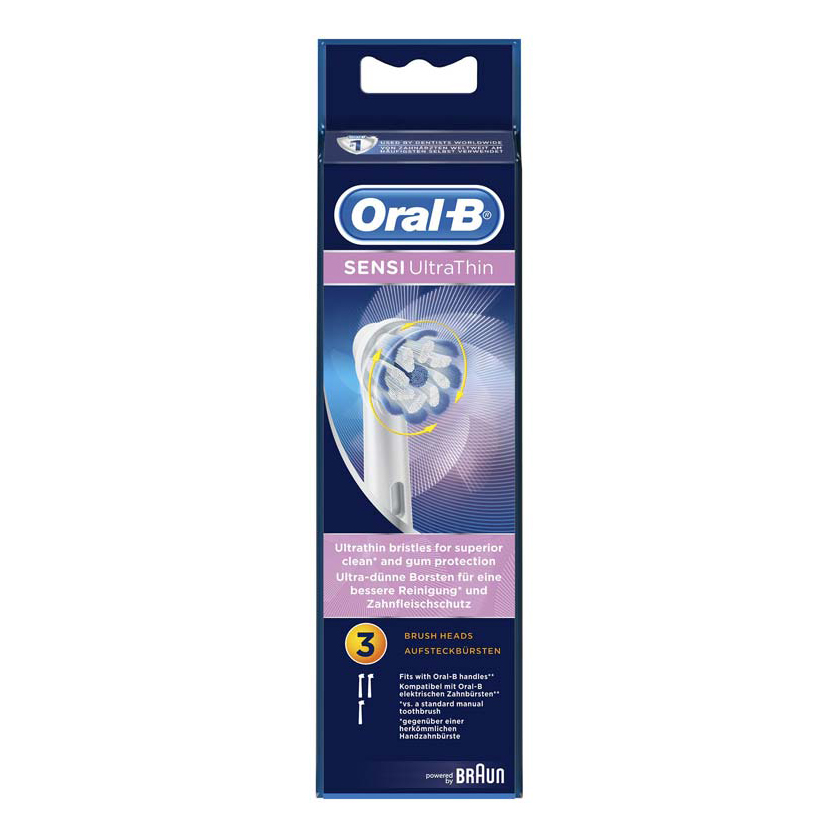 Braun oral-b ricarica eb 60 ultra thin testine di ricambio 3 pezzi