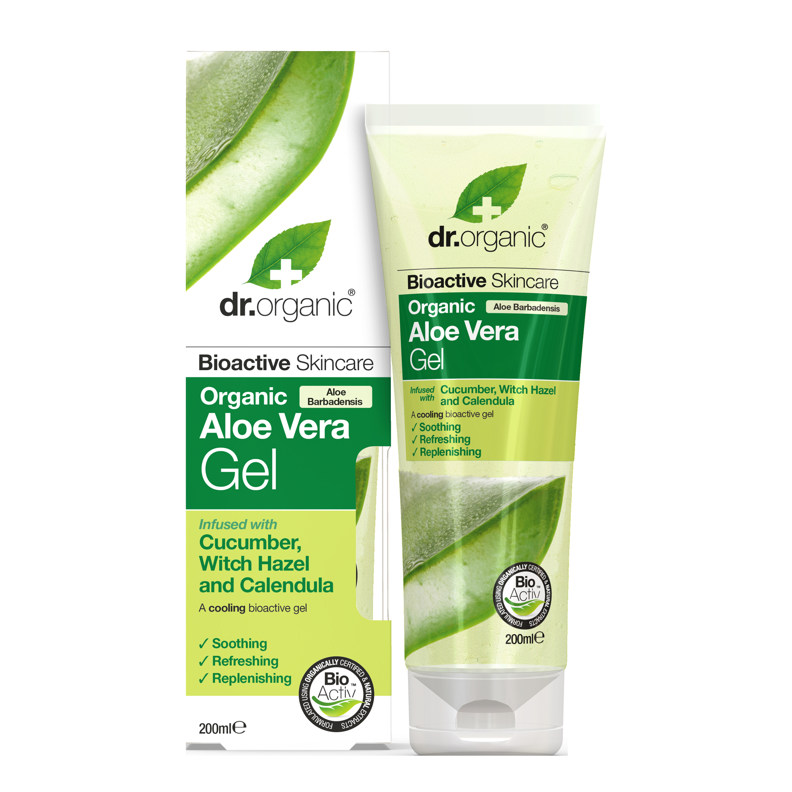 Dr organic aloe cucumber gel gel corpo cetriolo calendula amamelide 200 ml