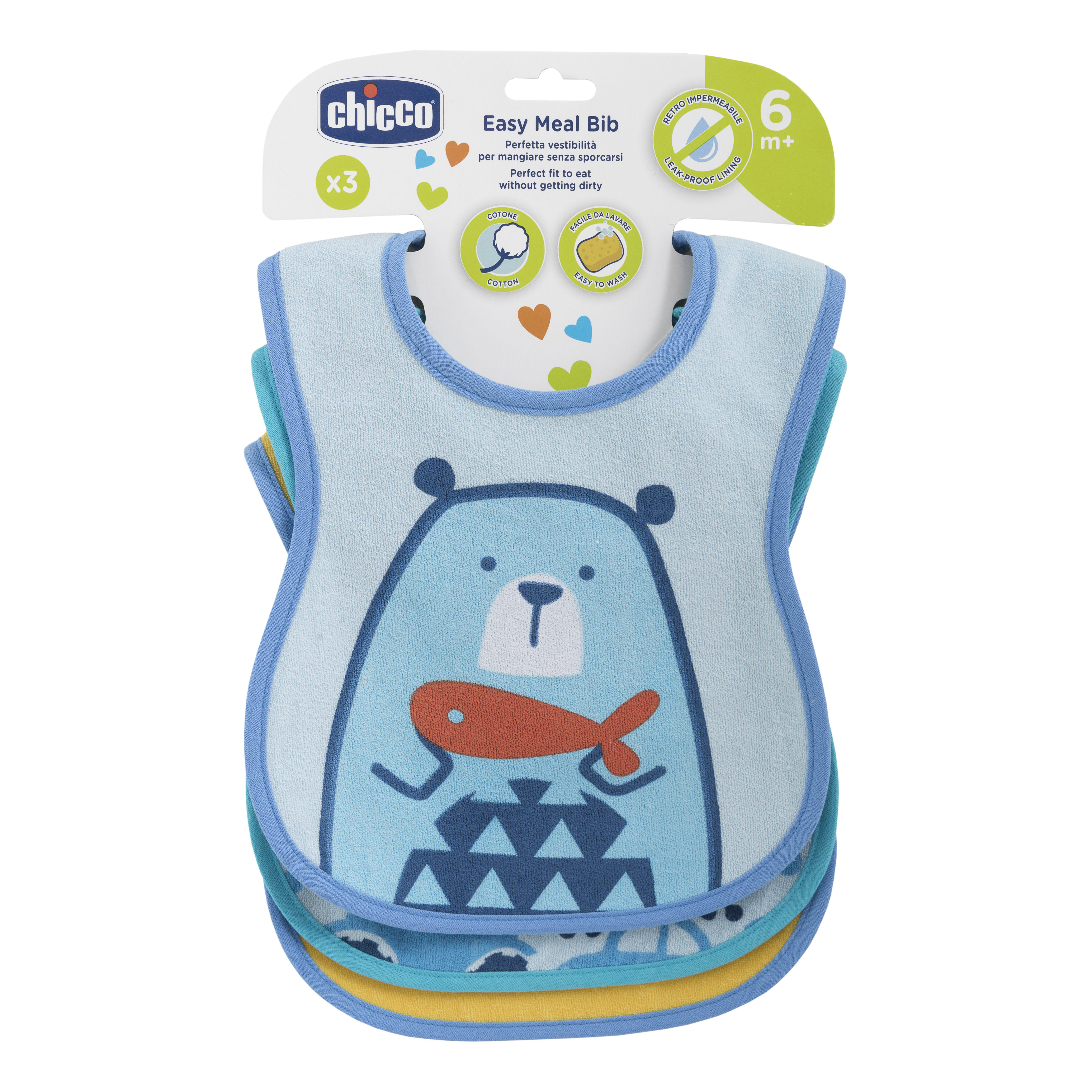 Bavaglino Chicco 163012 pappa 6m azzurro verde
