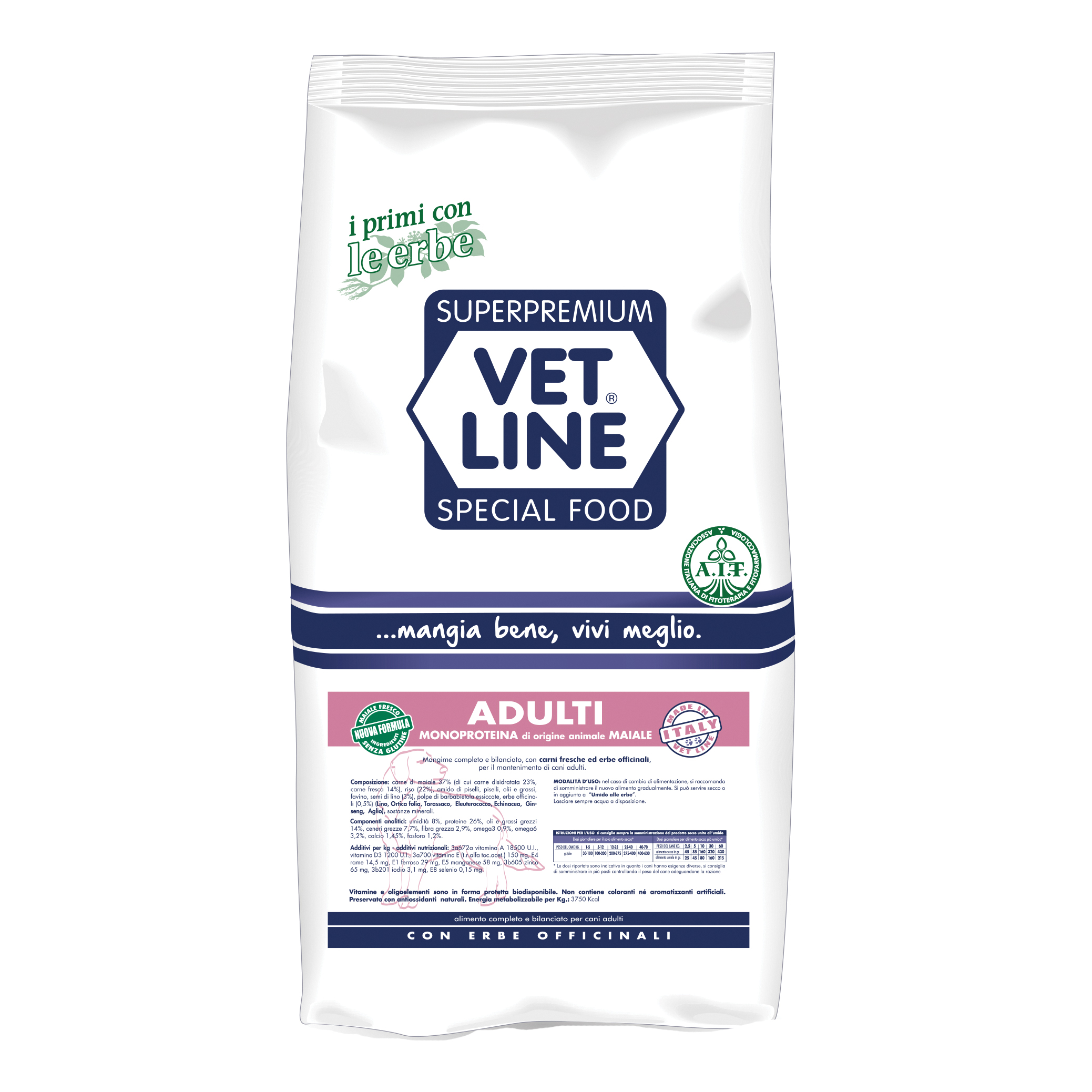 Vetline Cane Adulto Monoproteico Maiale 12,5 Kg