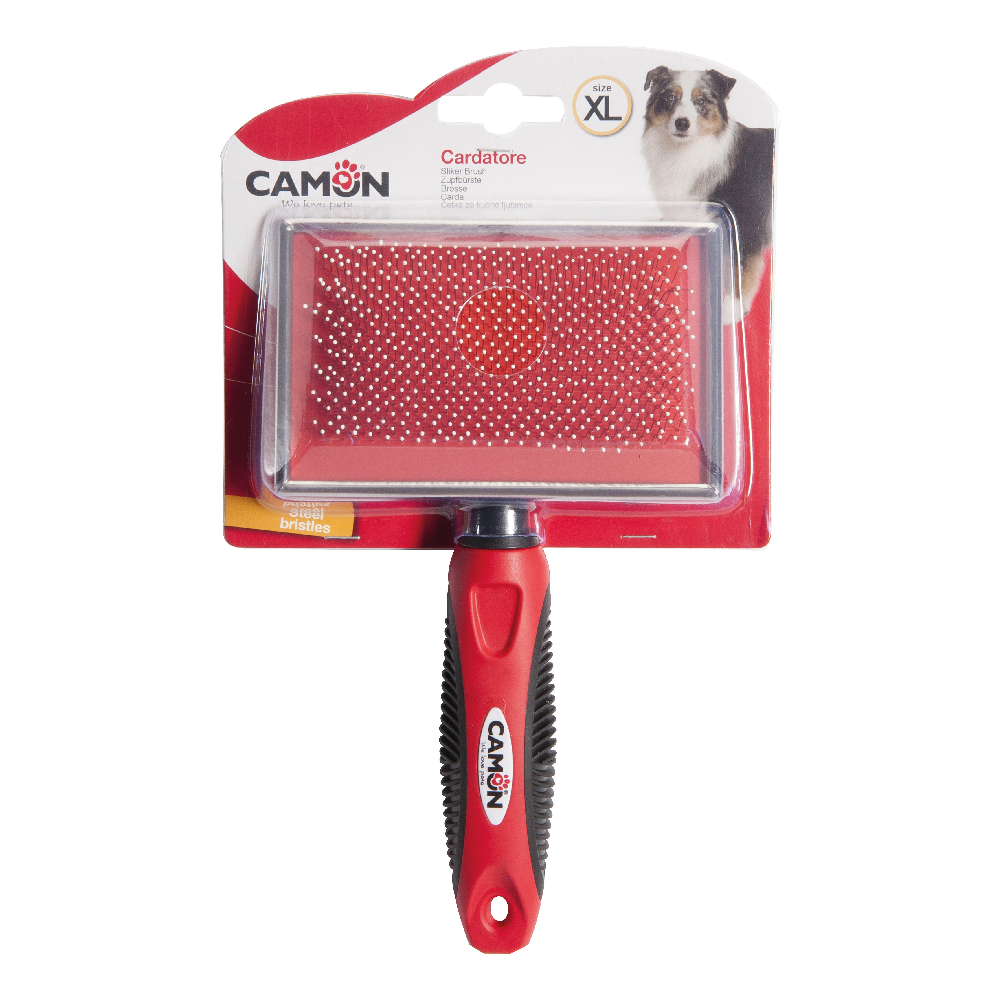Camon Cane Cardatore Con Denti In Acciaio &amp; Punte Arrotondate Tg. "Xl" 12X8 Cm