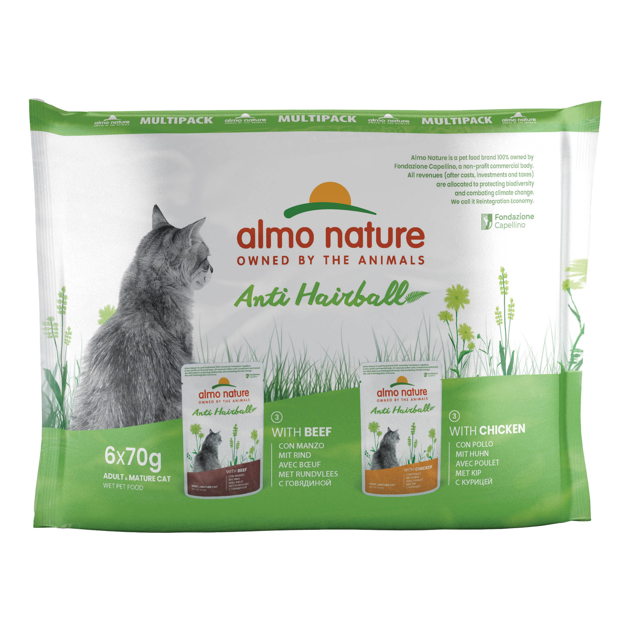 Pfc daily functional cat 70 multimulti pack anti hairball con manzo...