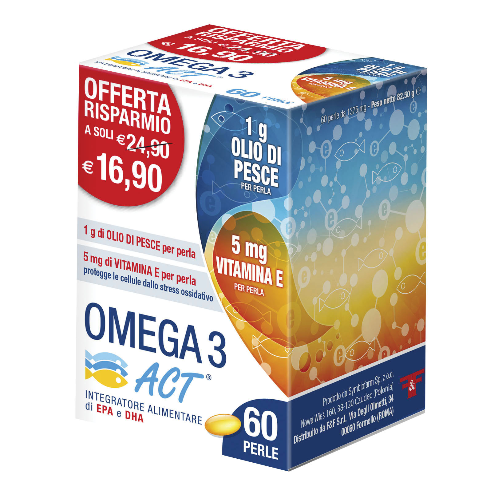 Omega 3 Act Integratore Controllo Funzione Cardiaca 60 Perle