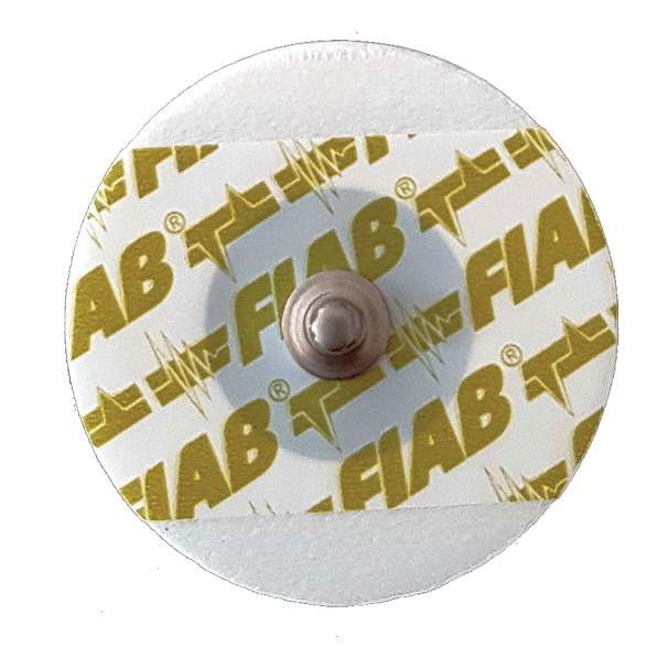 Elettrodo pe foam monouso rotondo diametro 40mm pediatrico in gel solido con sensore ag/agcl con clip in acciaio inox fiab 50 pezzi