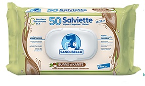 Sano e belle salviettine detergenti burro di karite' maxi 50 pezzi