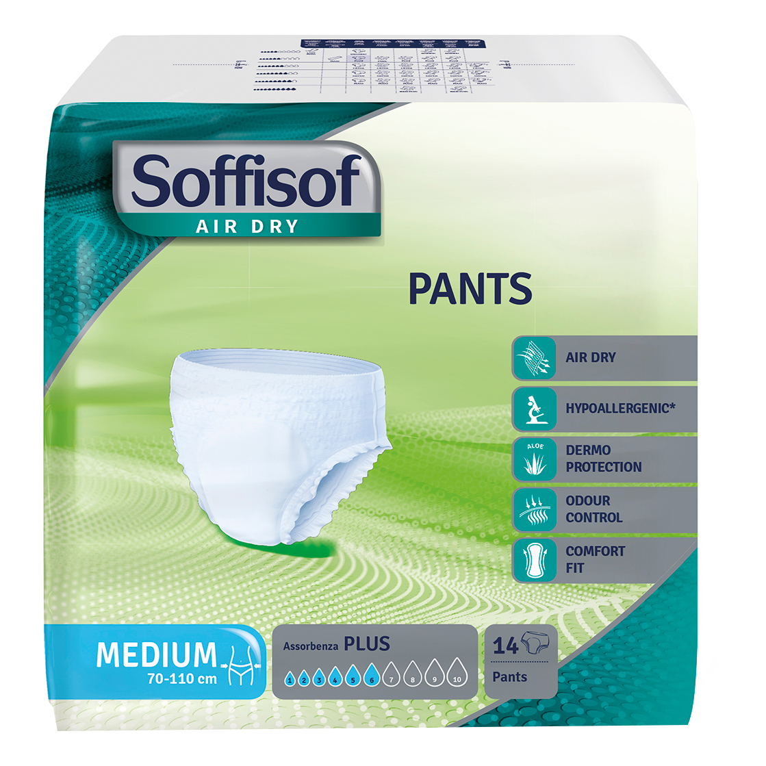 Pannolone soffisof air dry pants plus m 14 pezzi