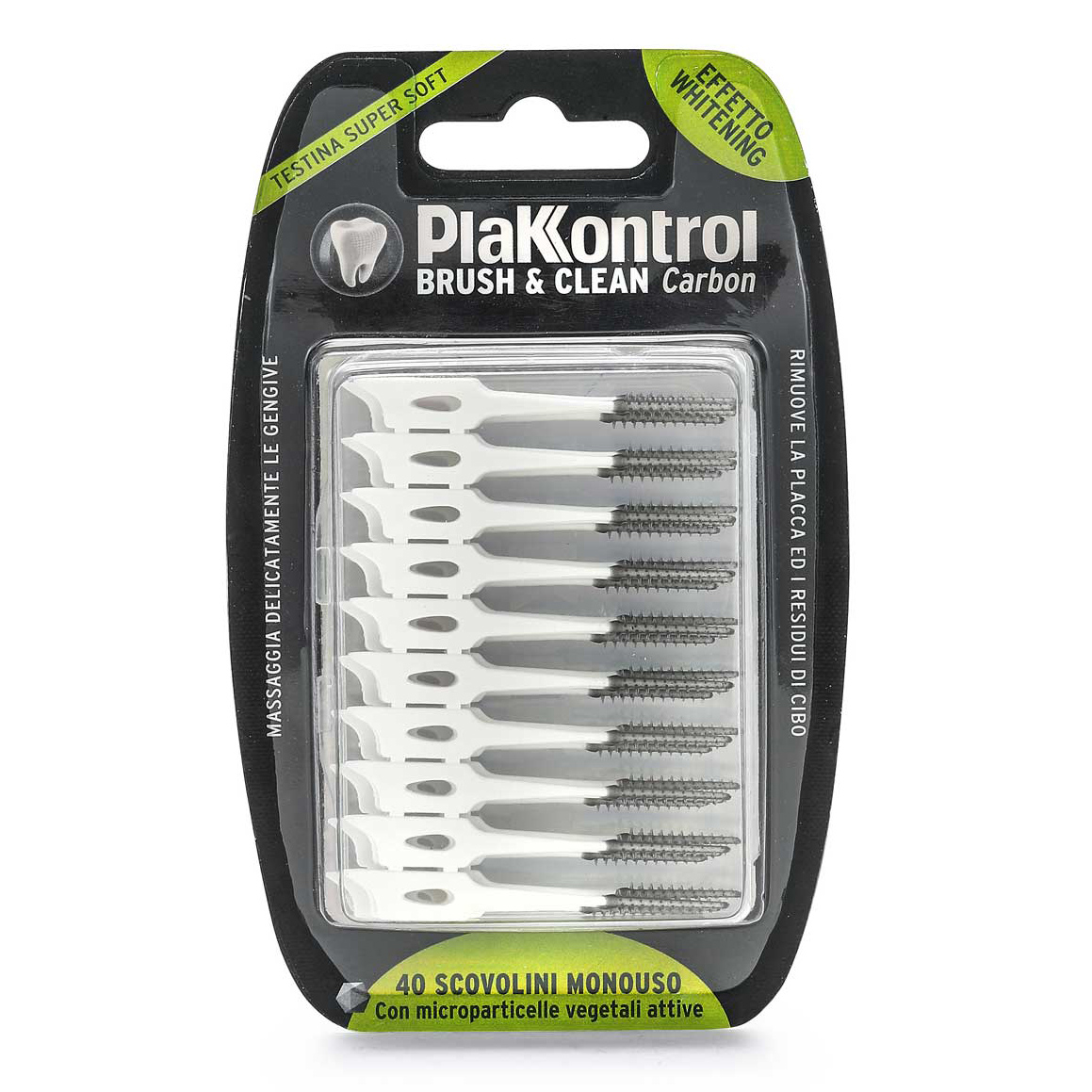 Plakkontrol brush &amp; clean carbon 40 pezzi