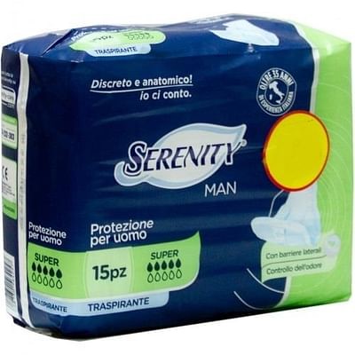 Pannolino serenity light man super con adesivo o altro fissaggio 15 pezzi