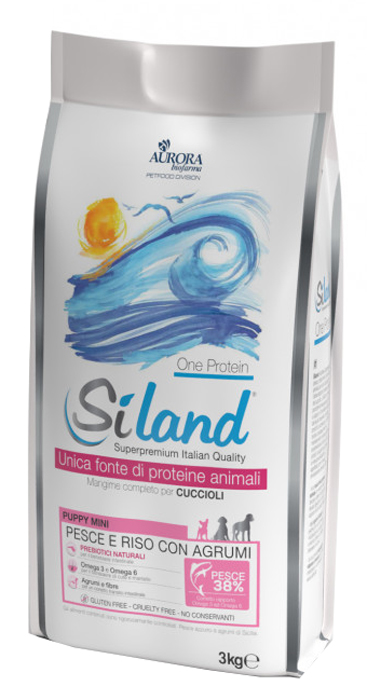 Siland Cane One Protein Puppy&amp;Junior Mini Pesce Azzurro, Riso &amp; Agrumi 3 Kg