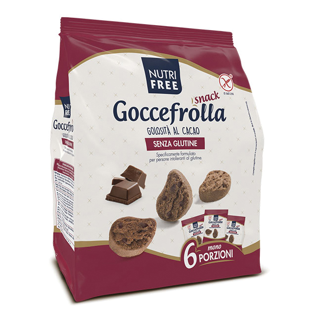 Nutrifree Goccefrolla Snack Golosità Al Cacao Senza Lattosio 6x40g