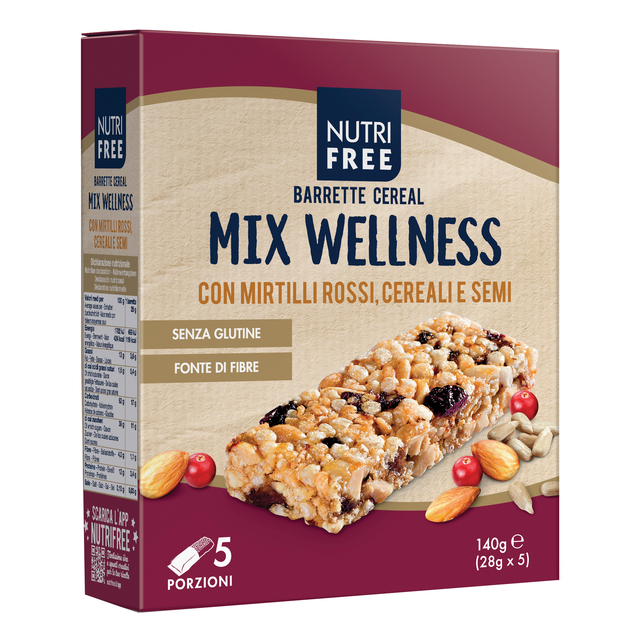 Nutrifree Barrette Cereal Mix Wellness 28 G X 5