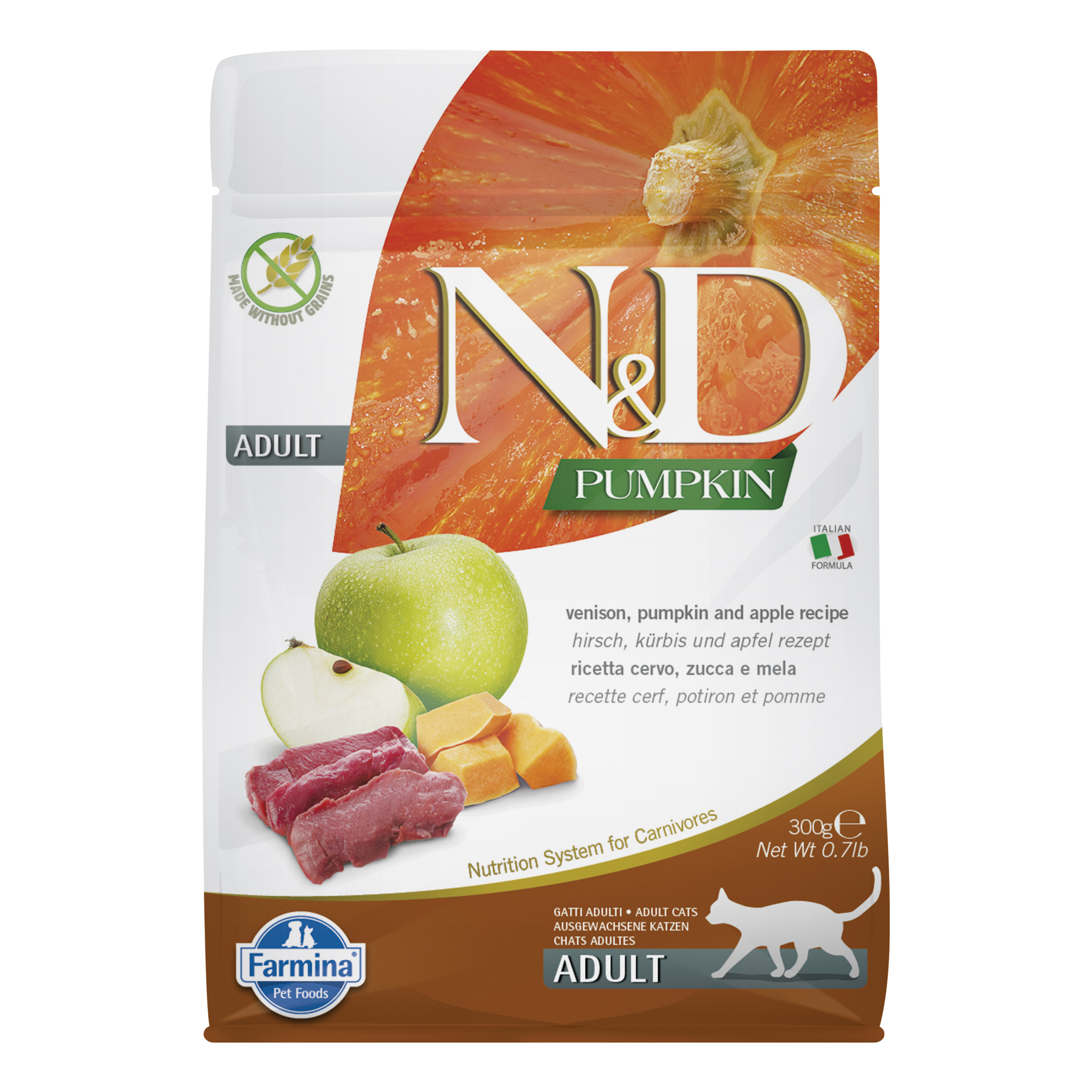 N&amp;d pumpkin feline venison pumpkin and apple adult 300 g