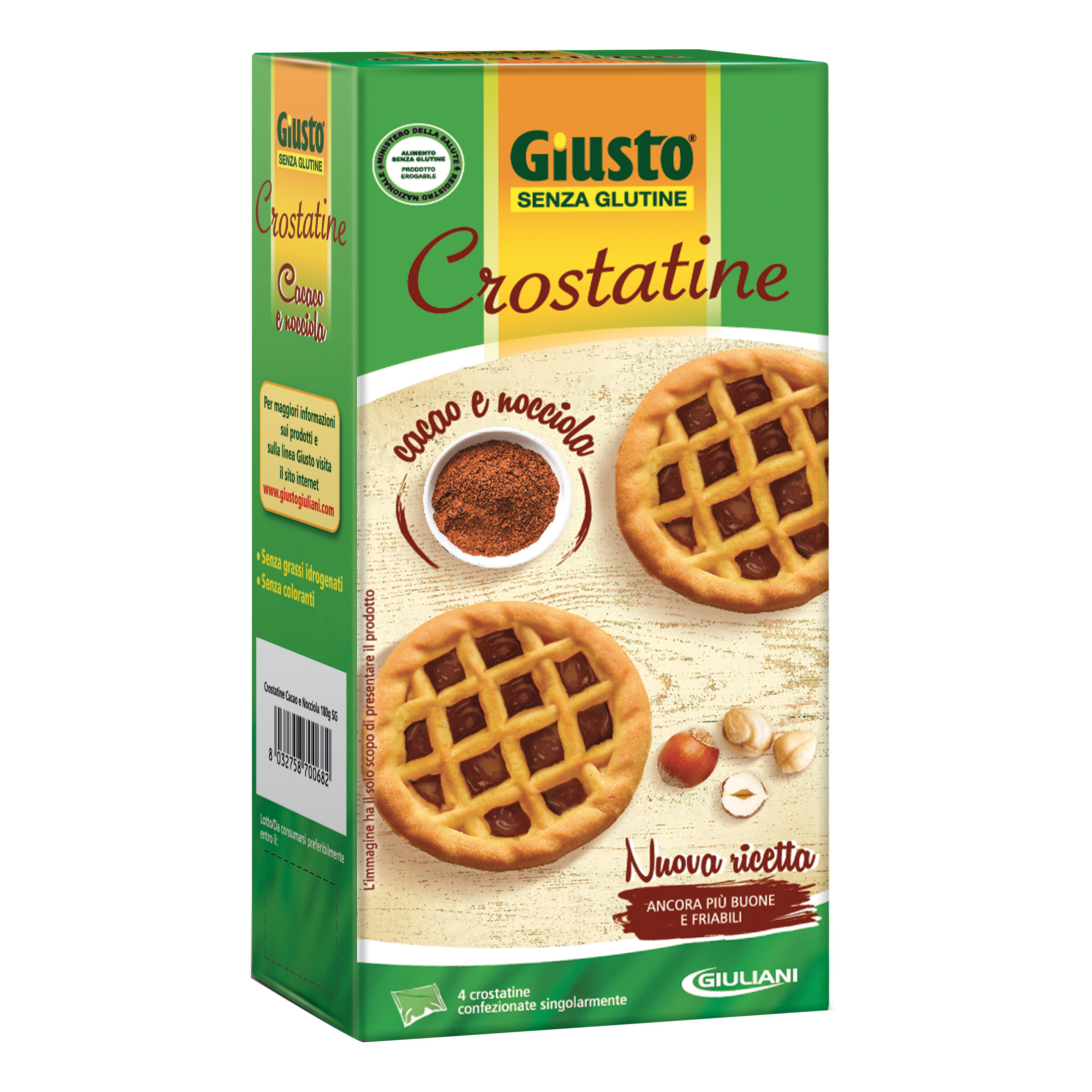 Giusto Senza Glutine Crostini Cacao/Nocciole 180g