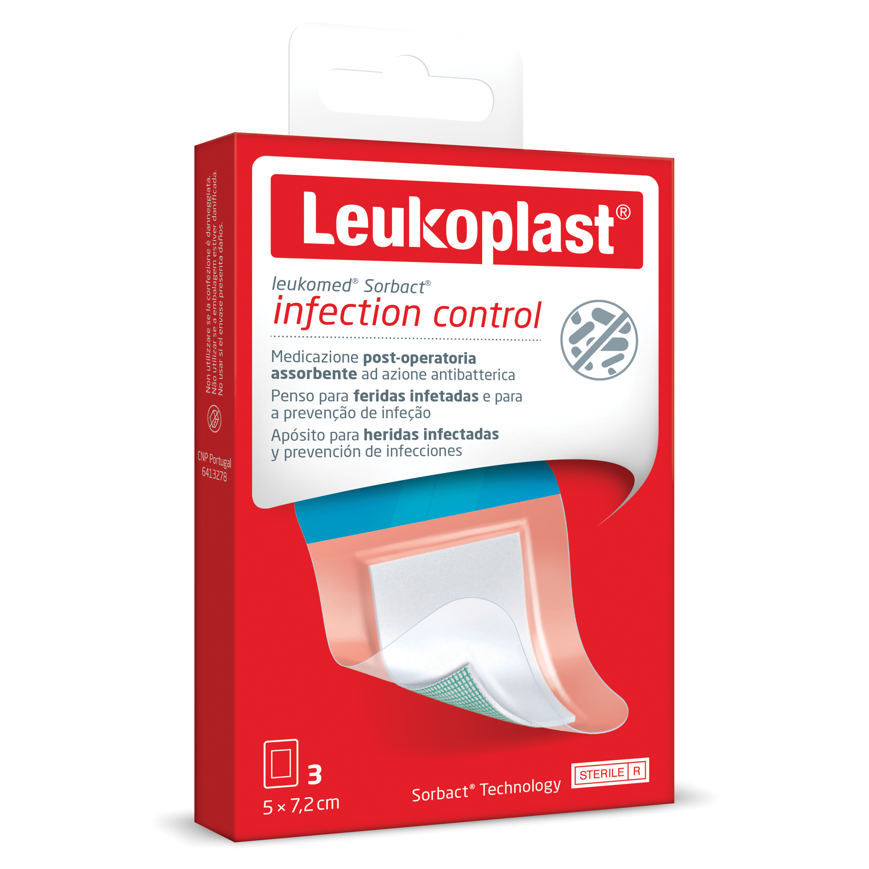 Leukomed sorbact medicazione 5x7,2 cm 5 pezzi