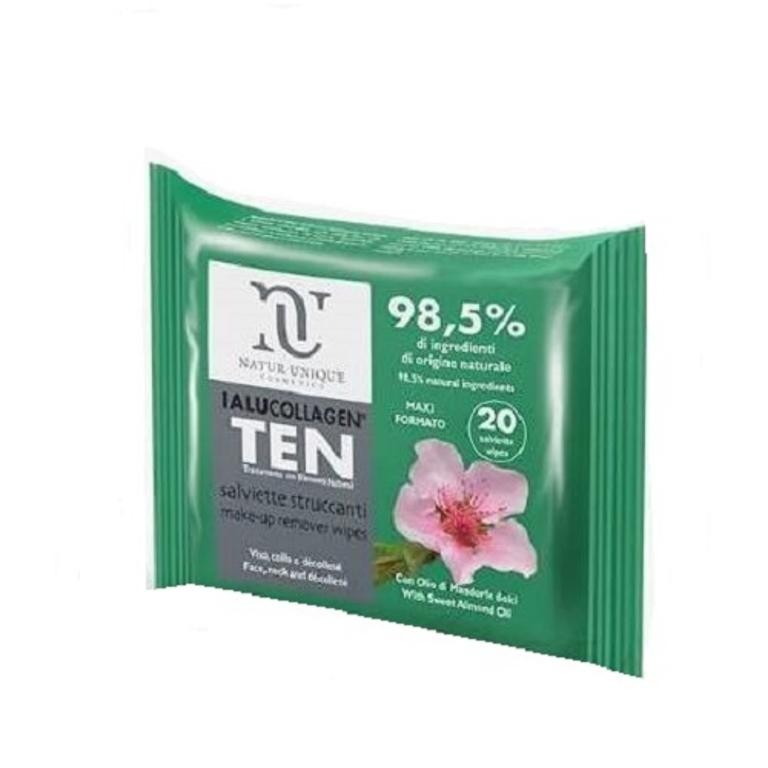 Ialucollagen ten salviette struccanti viso confezione da 20 salviette maxi