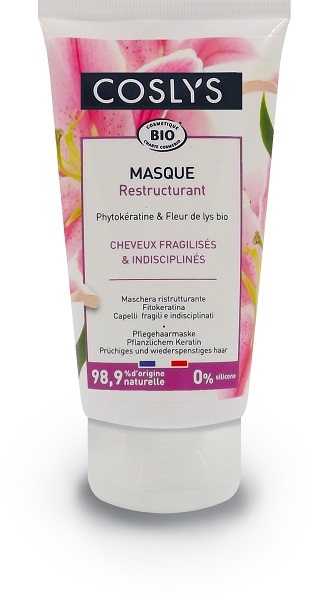 Coslys maschera ristrutturante per capelli deboli e fragili con fiori di giglio e cheratina vegetale bio 150 ml
