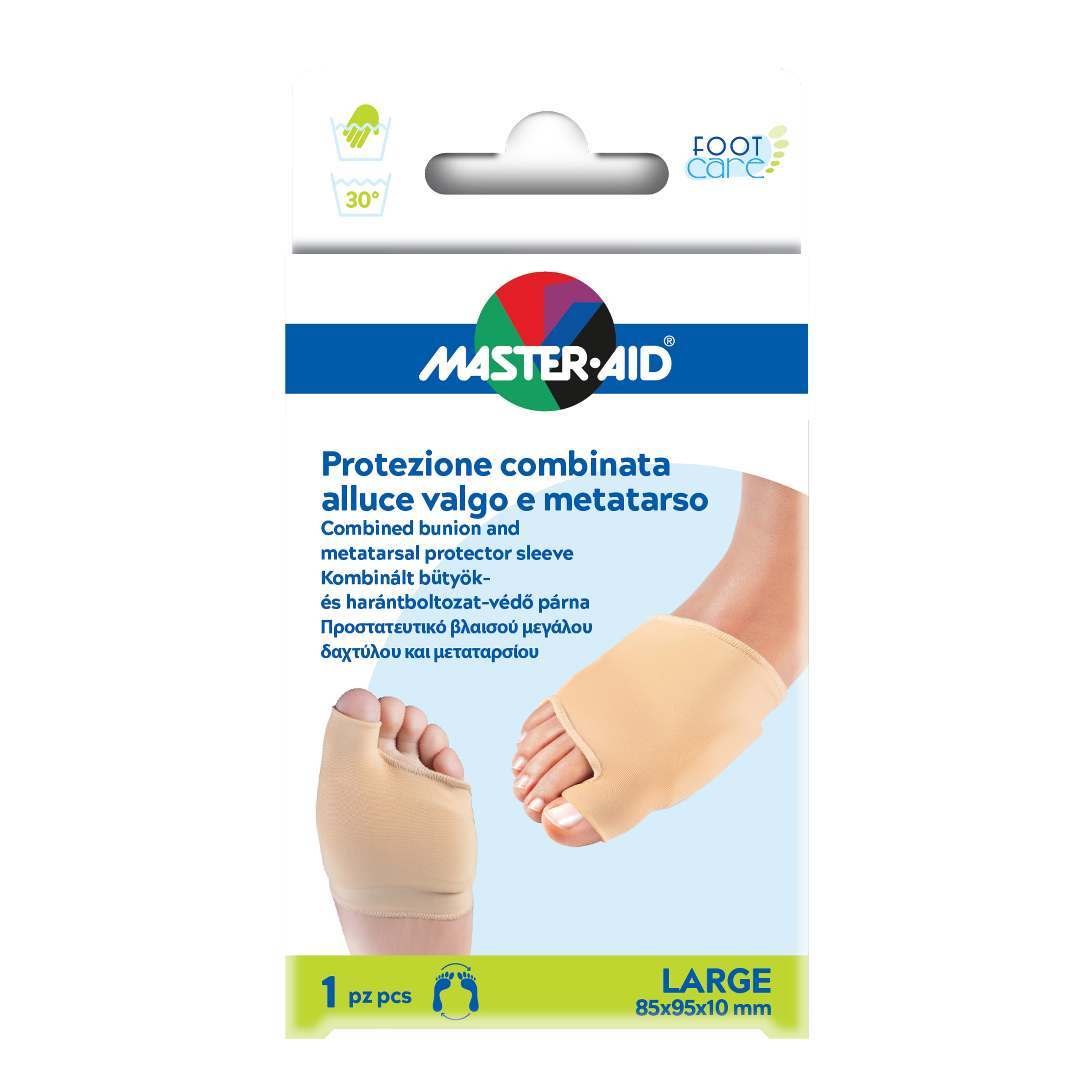 Protezione master-aid per metatarso in tessuto elastico e gel l 1 paio