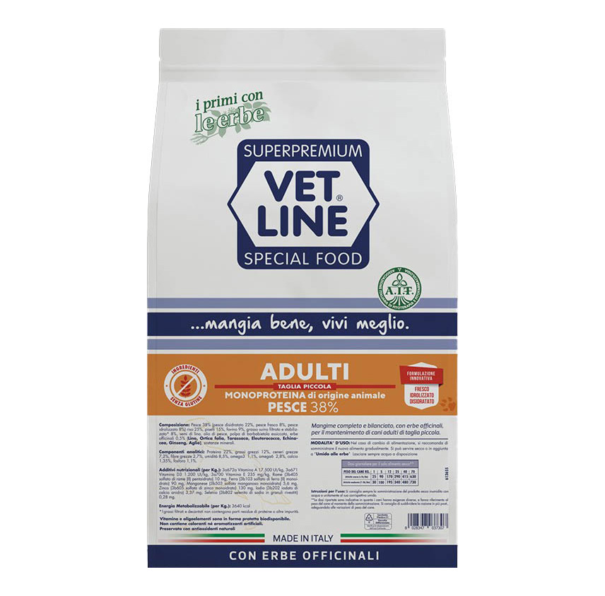 Vetline Cane Adulto Mini Pesce 3 Kg