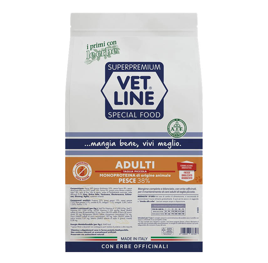 Vetline Cane Adulto Mini Pesce 12,5 Kg