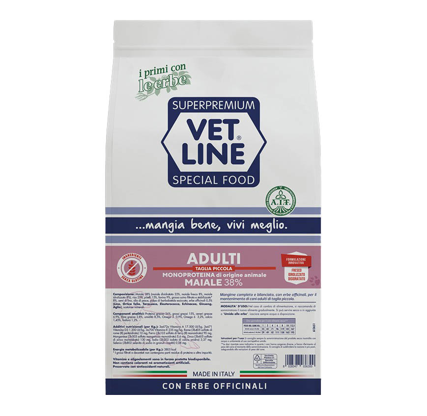 Vetline Cane Adulto Mini Maiale 12,5 Kg