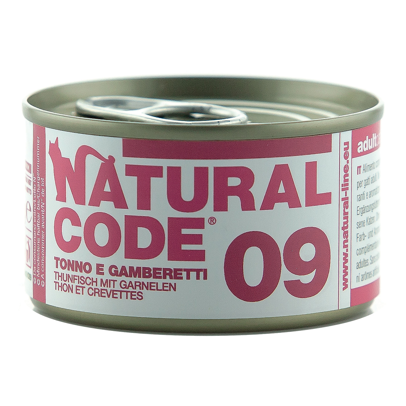 Natural Code Gatto Lattina (09) Adulto Tonno & Gamberetti 85 Gr