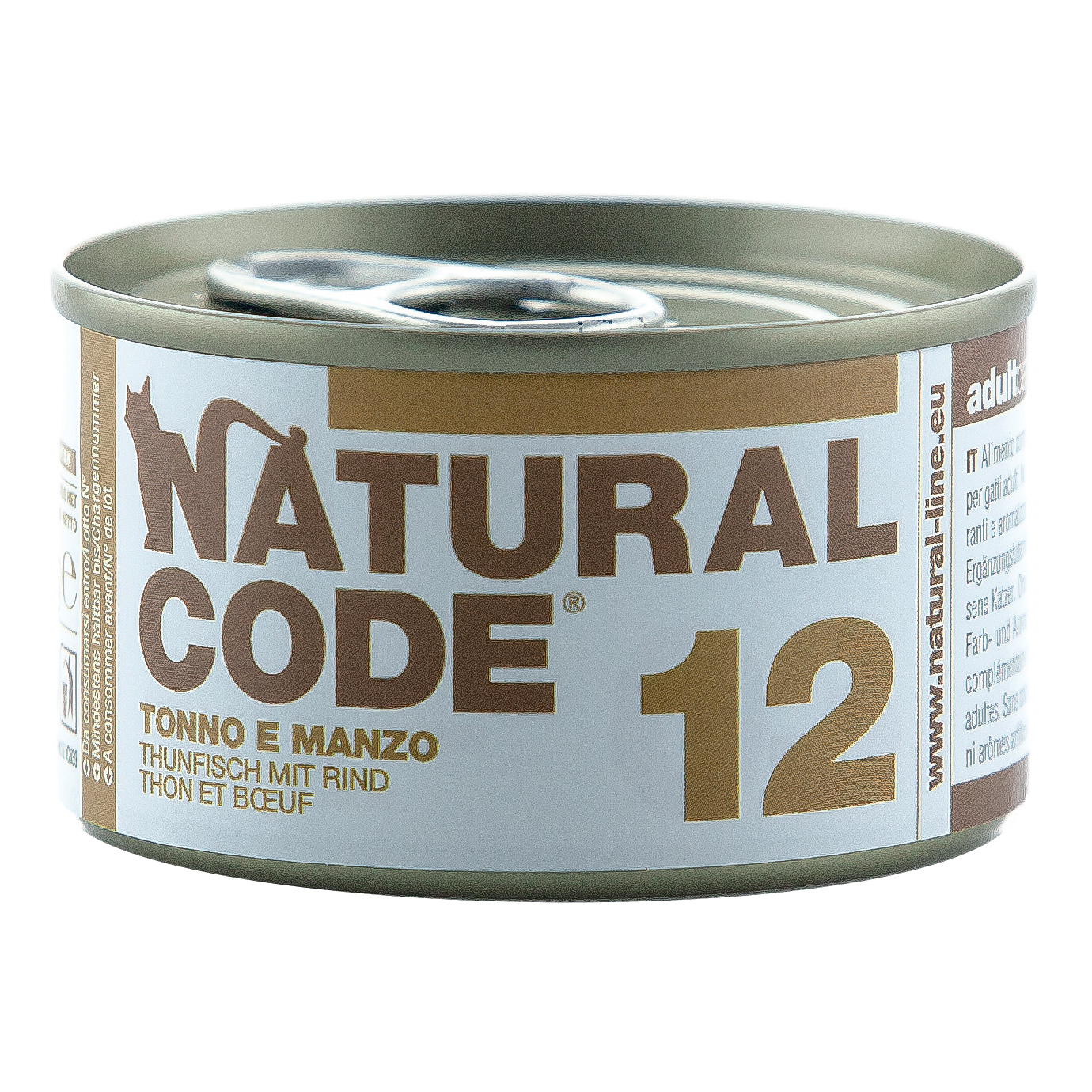 Natural Code Gatto Lattina (12) Adulto Tonno & Manzo 85 Gr
