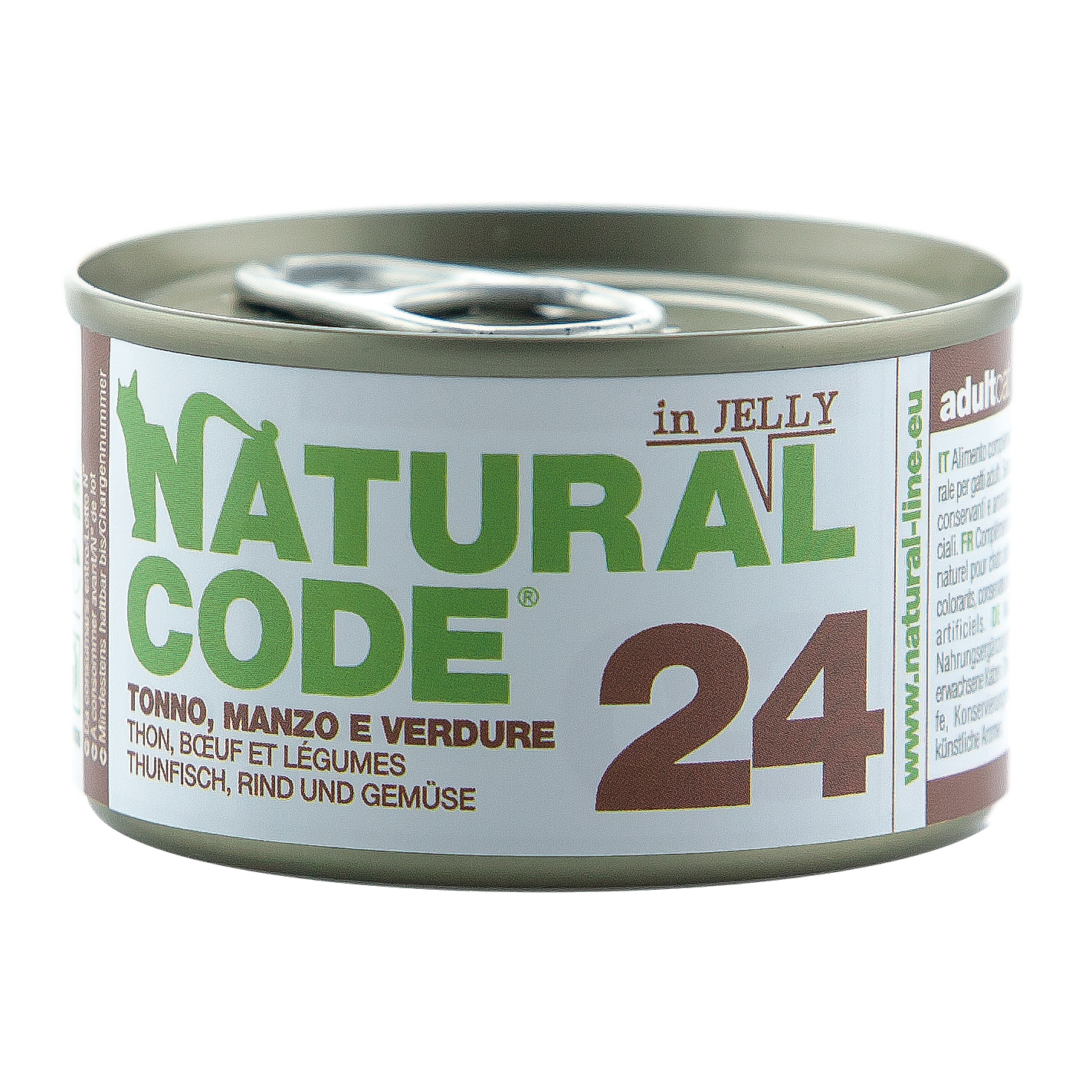 Natural Code Gatto Lattina (24) Adulto Tonno, Manzo & Verdure 85 Gr