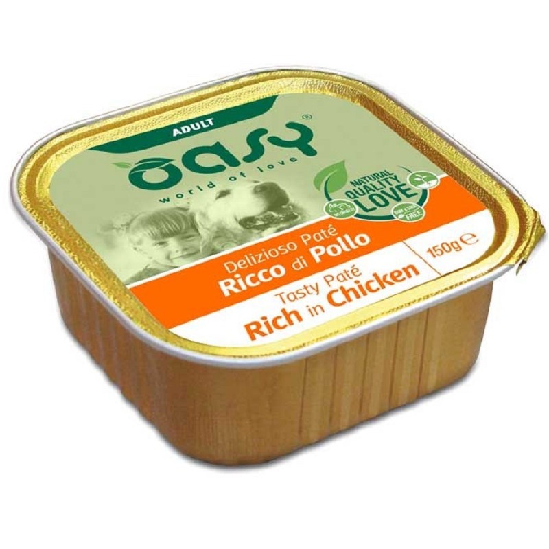 Oasy Cane Delizioso Pate’ Adulto Pollo 150 Gr