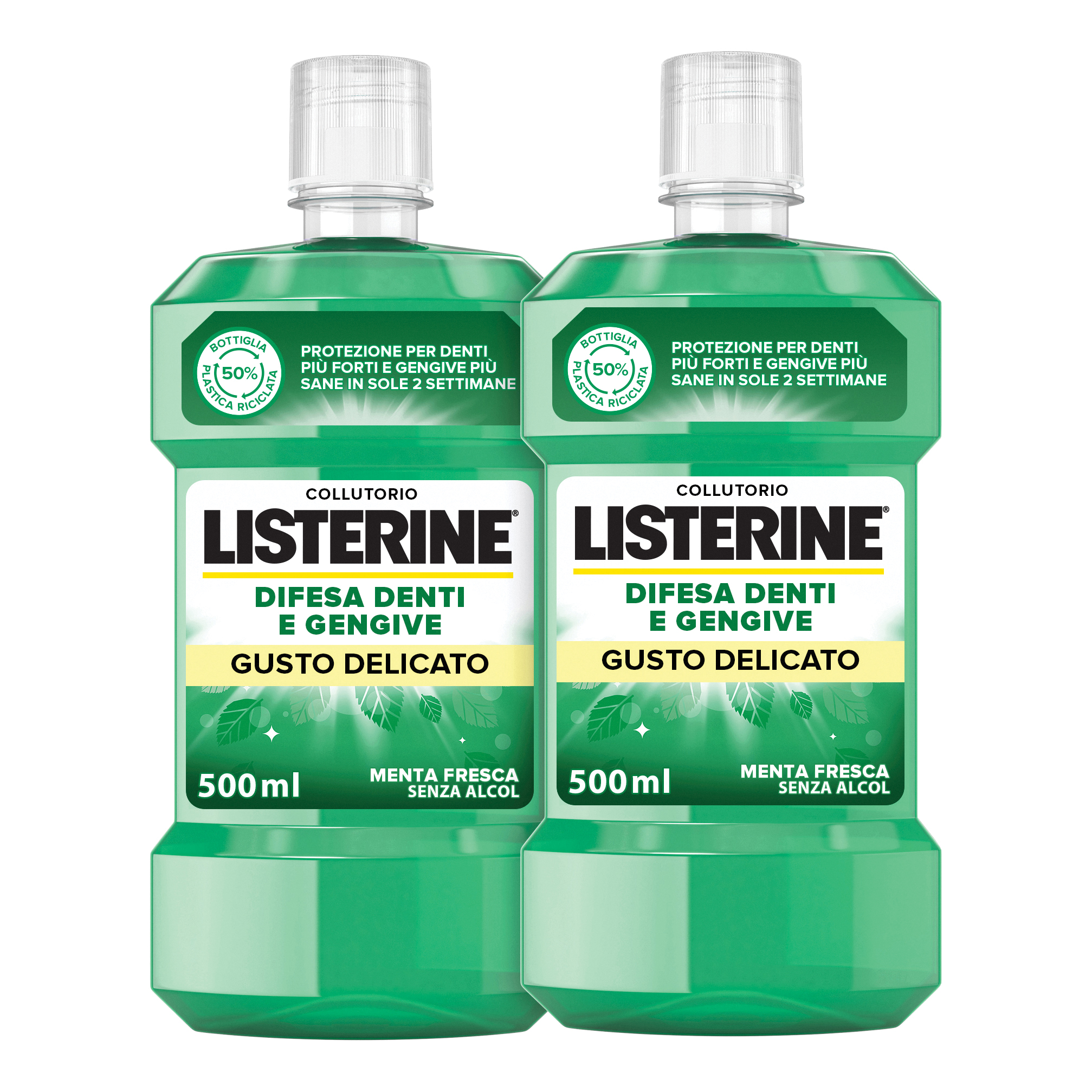 Listerine denti &amp; gengive gusto delicato 2 x 500 ml