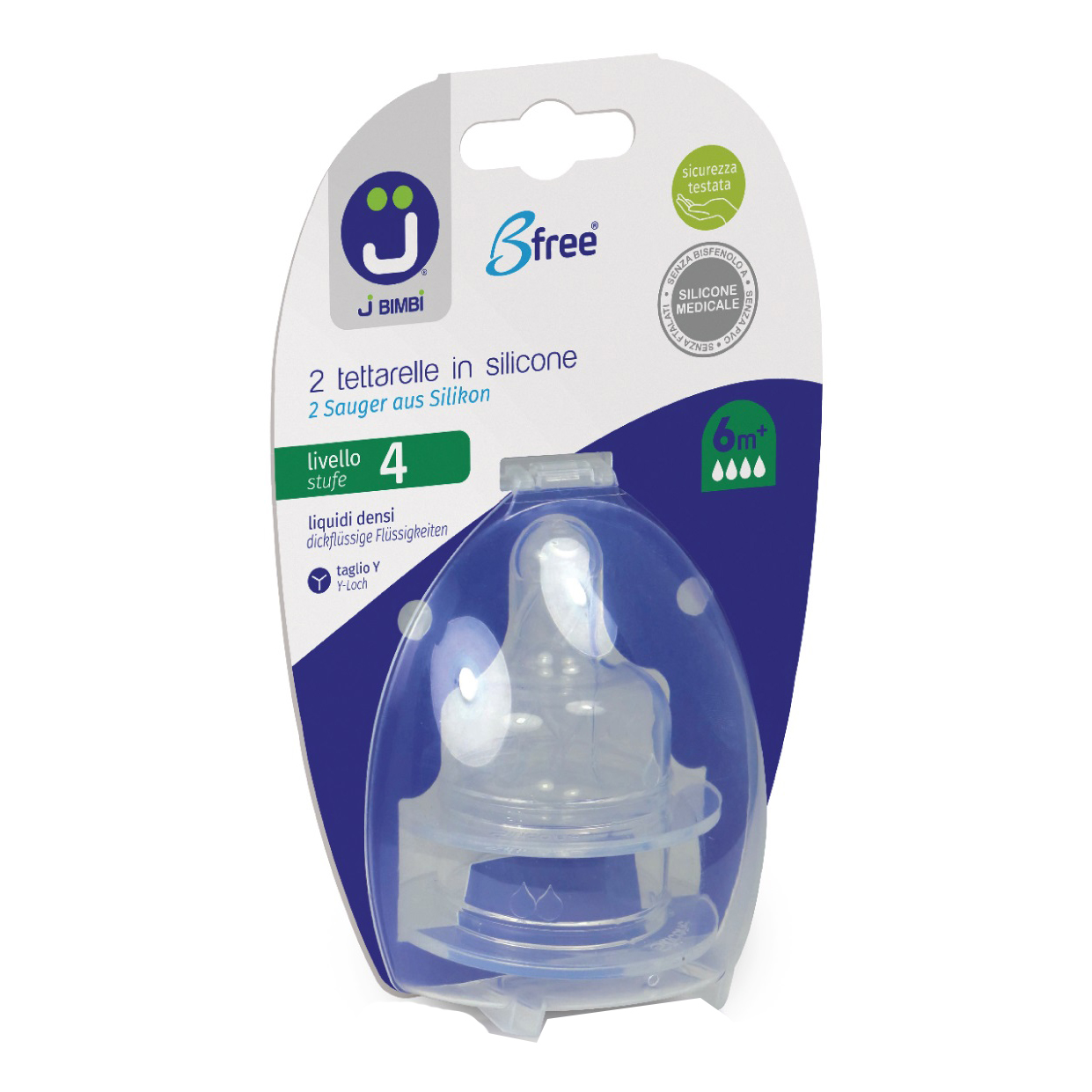 J BIMBI B FREE CLASSIC/GLASS/ME 2 TETTARELLE IN SILICONE TAGLIO Y