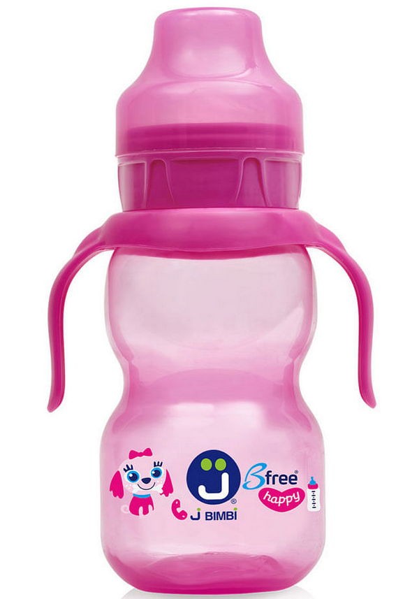 J bimbi b free sippi 2 rosa 350 ml tazza per bere con beccuccio in silicone