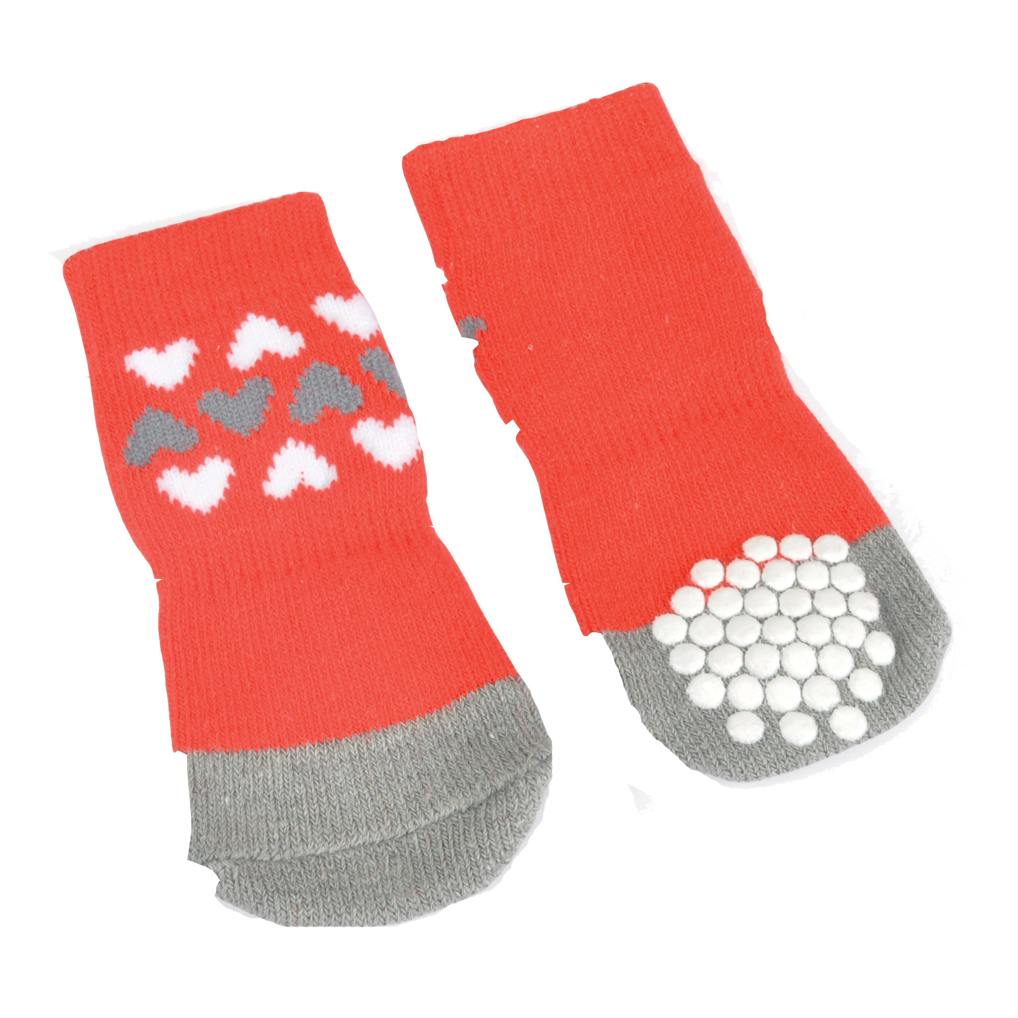 CAMON CANE CALZINI CON CUORI TG.M 3 CM ROSSO